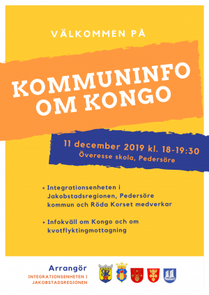 Gul affisch med information om infokväll i Överesse 11 december.